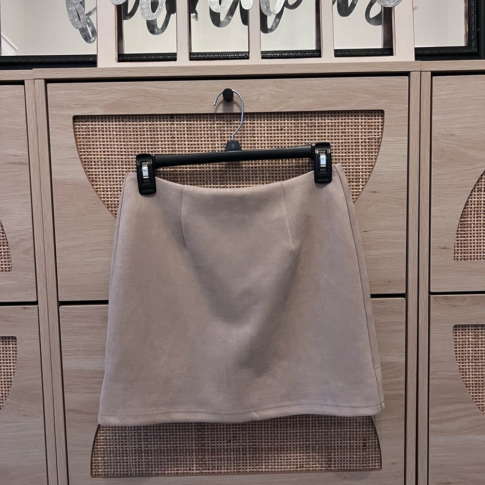 Pink Lily Tan Mini Skirt